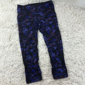 🔥$SALE$🔥 Lululemon Pace Rival Crop Hounds Camo Emperor Blue Black / Black